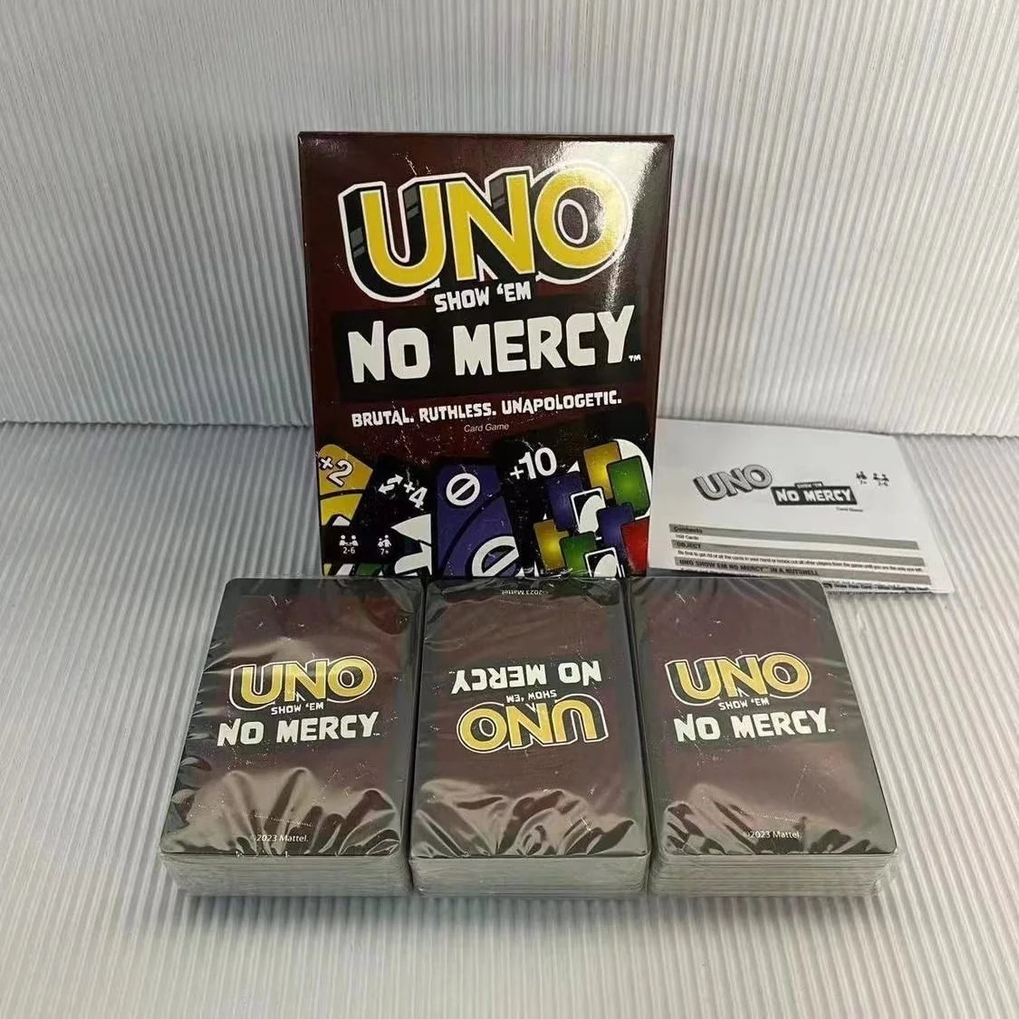 New Uno No mercy Game Board Game Anime Cartoon Pikachu Playing Card Christmas ONE PIECE Table Game for Kids Birthday Gift Toy