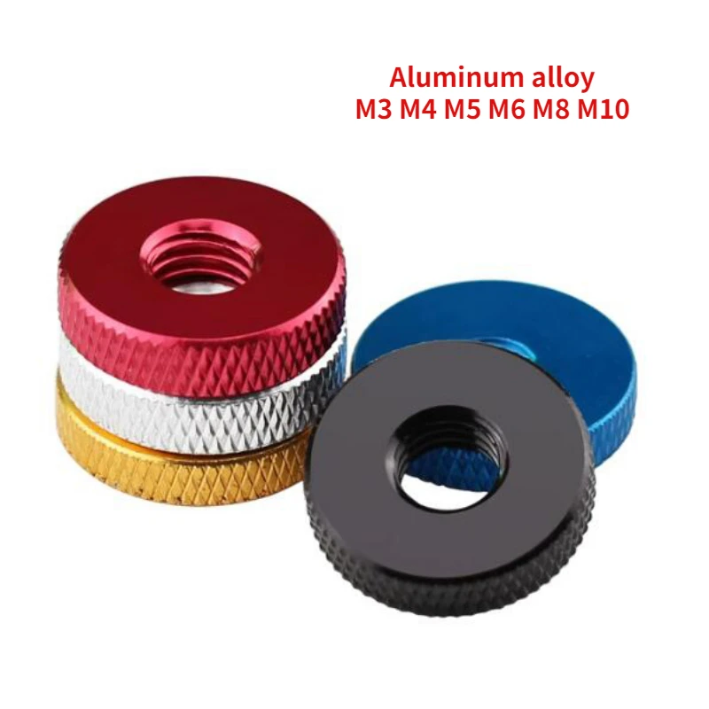 

2/5pcs M3 M4 M5 M6 M8 M10 Colourful Aluminum Alloy Knurled Thumb Nuts Hand Tighten Nut for Locking Airflame FPV RC Model Toys