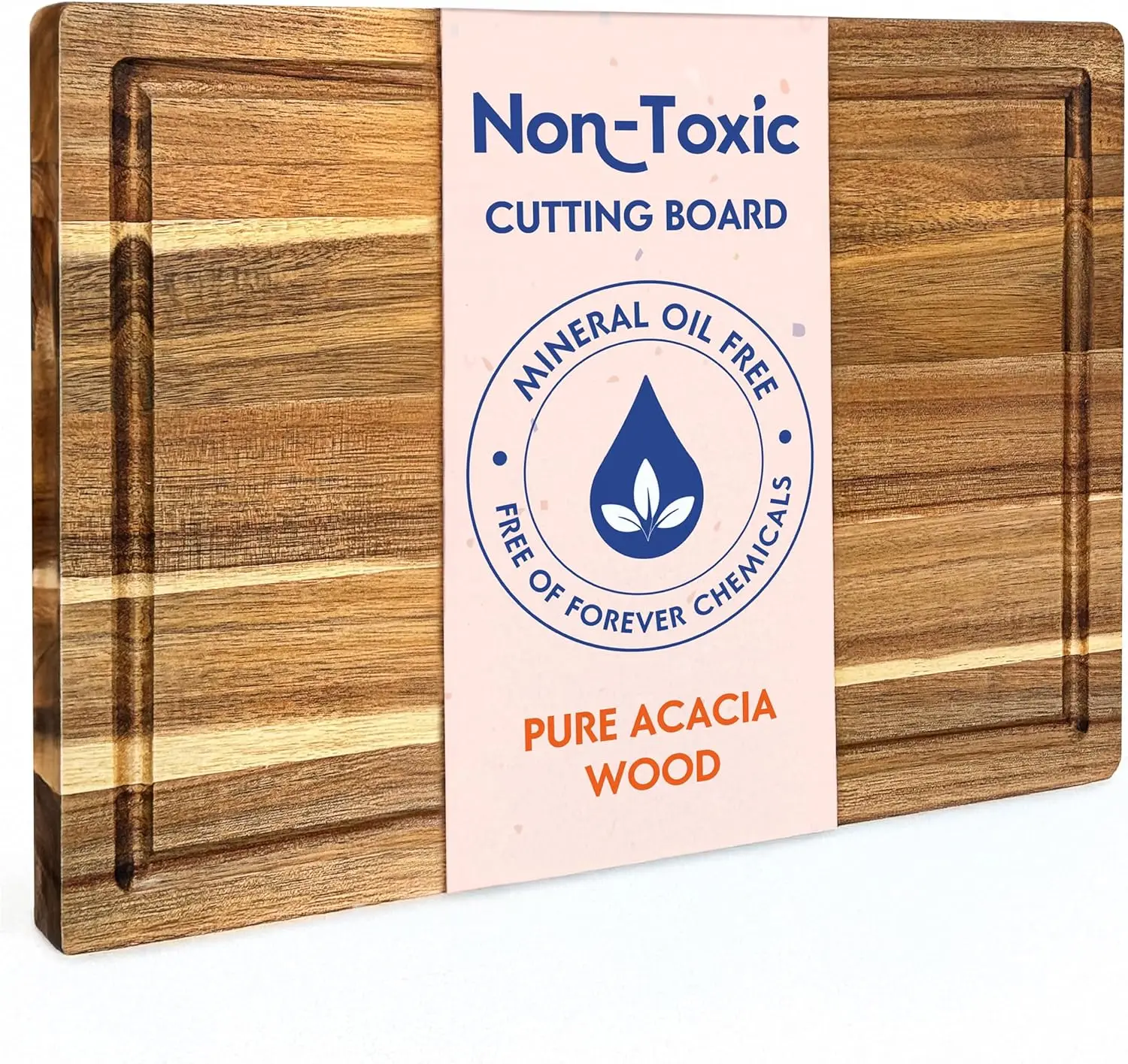 

Non Toxic Wood Cutting Board - Conditioned with Natural Beeswax Flaxseed & Lemon Oil - Free of Mineral Oil - Made of FSC