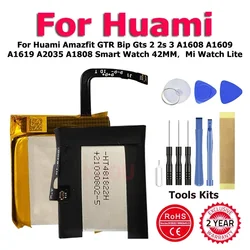 PL502524V PL412120H bateria do Huami Amazfit GTR Bip Gts 2 2s 3 A1608 A1609 A1619 A2035 A1808 Smart Watch 42MM,Mi Watch Lite