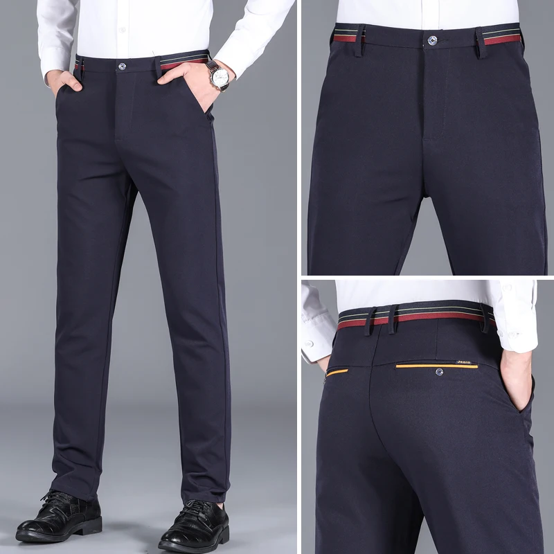 Fashion Solid Quality Male Formal Trousers Men's Business Suit Pants