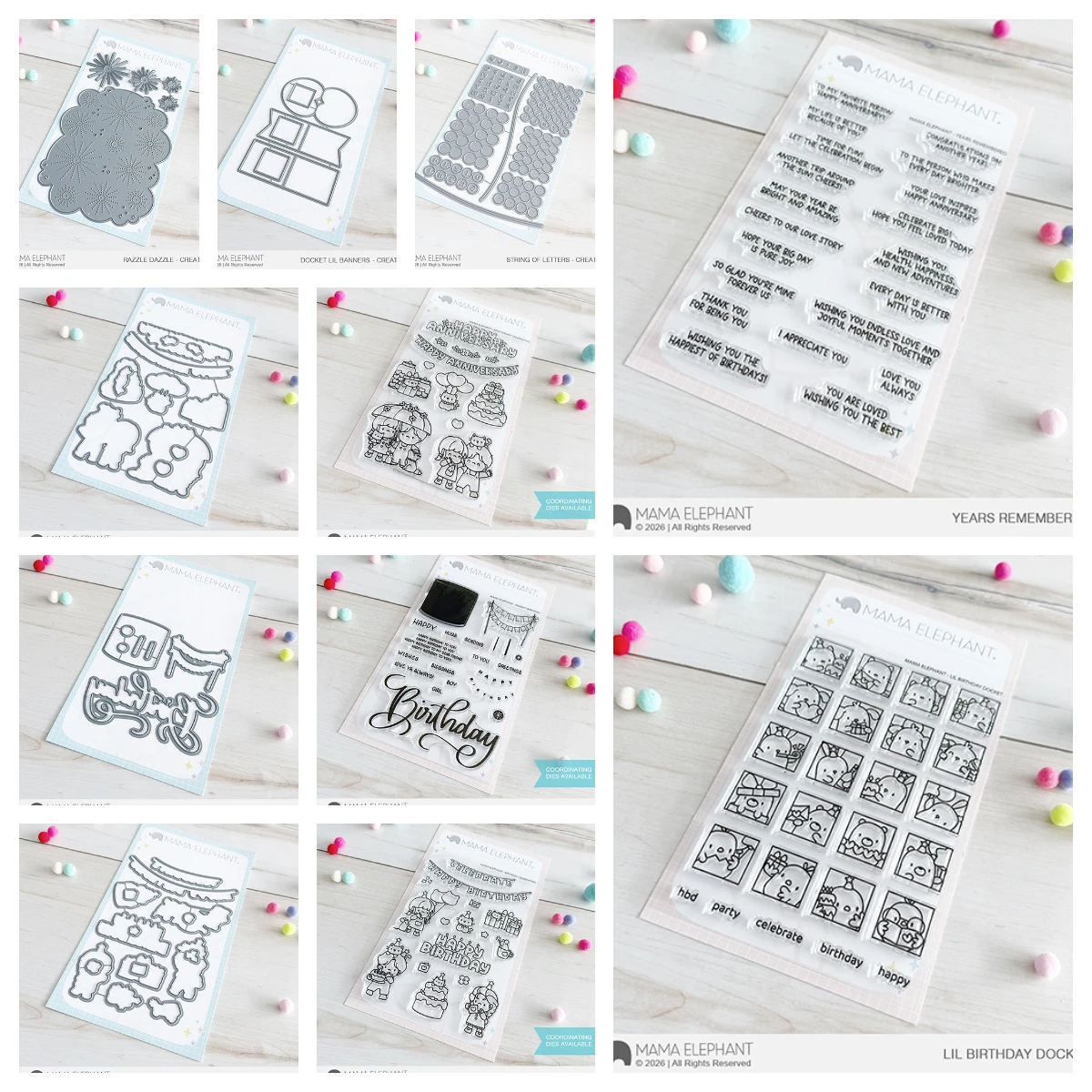 

January 2026 New Swashy Birthday Anniversary Celebration Metal Cutting Dies and Stamps for DIY Scrapbooking Handmade Photo Album