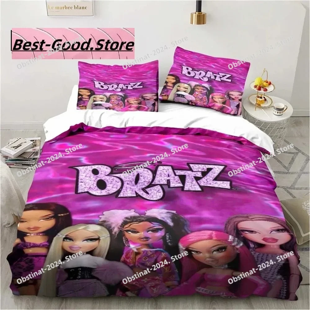 

3D Print Fashion Cartoon B-Bratz Doll Bedding Set Boys Girls Twin Queen King Size Duvet Cover Pillowcase Bed boys Adult Bedroom