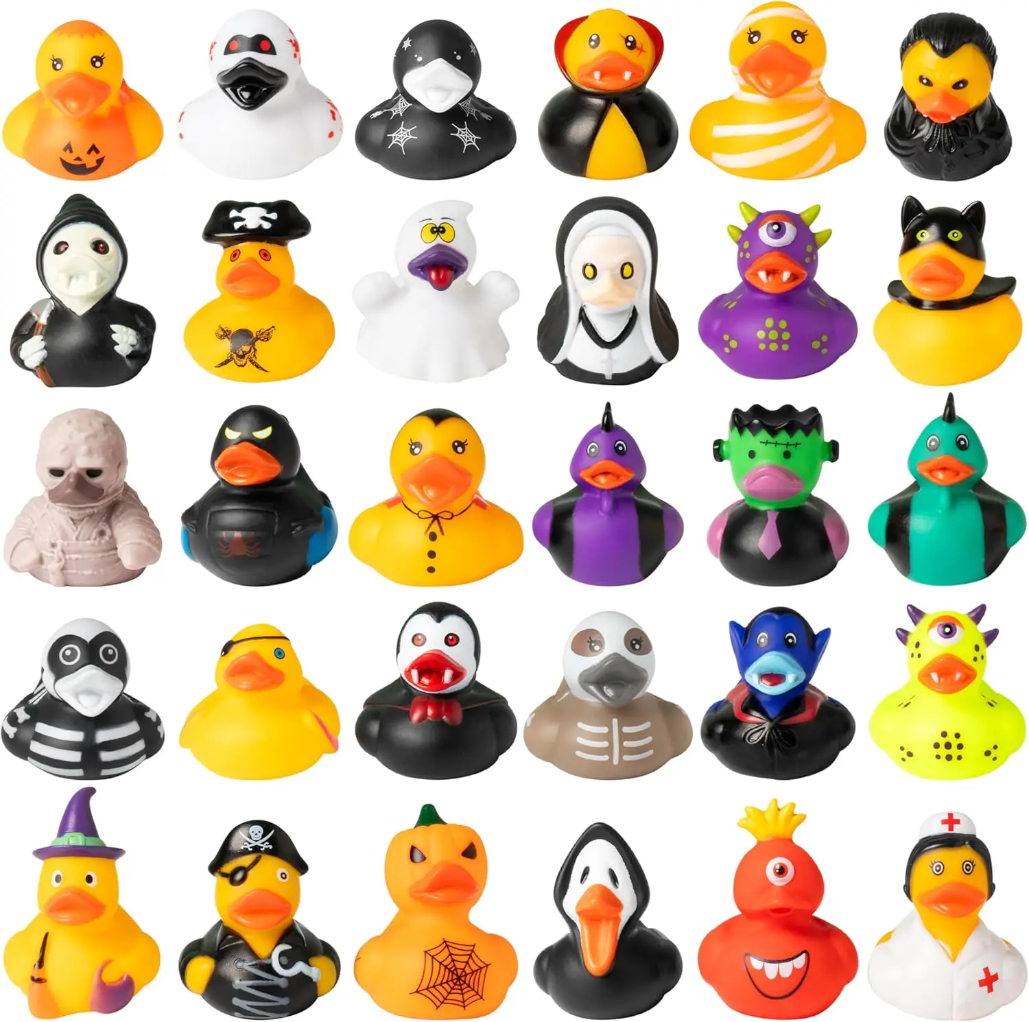 

96 PCS Rubber Ducks Assorted Halloween Duckies in Bulk Ducking for Kids Baby Shower Bath Toys Party Favors