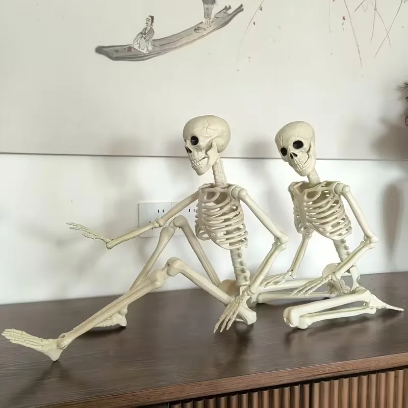 90cm Skeleton Model Fake Sculpture for Home Garden Haunted House Decorative Horror Theme Carton-Packed Decoration