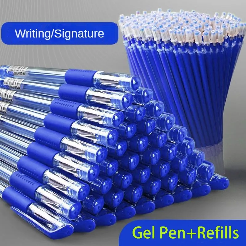 23Pcs Gel Pen And Refill Black Blue Red Ink Bullet 0.5mm Gel Pens School& Office Supplies Stationery With Free Shipping