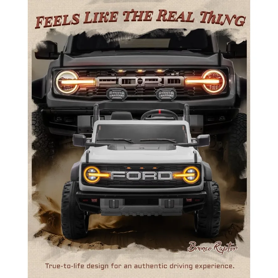 Licensed 24V 2 Seater Kids Ride on Toys, Battery Powered Electric Ride on Car, Remote Control Electric Car w/Led Lights, Music,