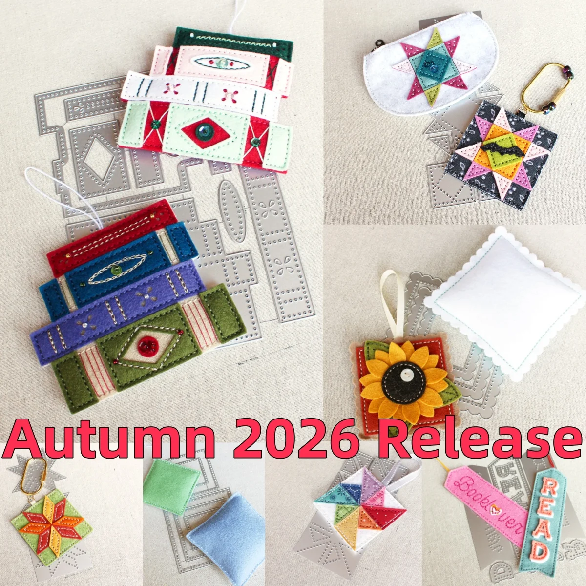 Felt Die Autumn 2026 Release Book Club Eight Pointed Star Scalloped Square Metal Cutting Dies for DIY Making Card Scrapbook