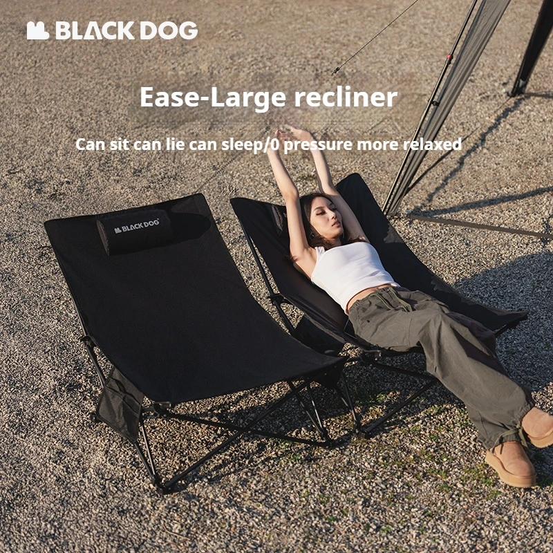 Naturehike BLACKDOG Camping Chair With Pillow Lounge Office Nap Home Use Recliner Outdoor Foldable Beach Fishing Tourist Chairs