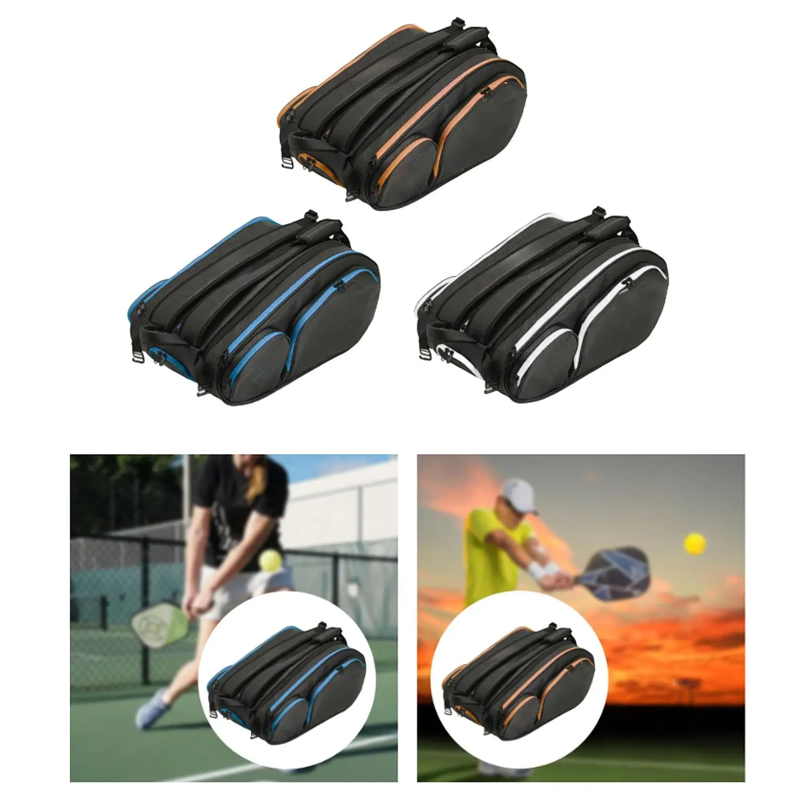 

Теннисный рюкзак Теннисная сумка Спортивная сумка Пыленепроницаемый водонепроницаемый регулируемый плечевой ремень на молнии для мужчин и женщин для занятий спортом