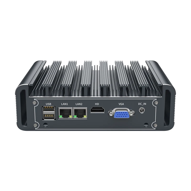 IKuaiOS Fanless Nano IPC 11th Gen Core 2LAN 2COM RS232 RS485 untuk otomatisasi IoT Machine Vision kompatibel Ubuntu Win11 1449-12