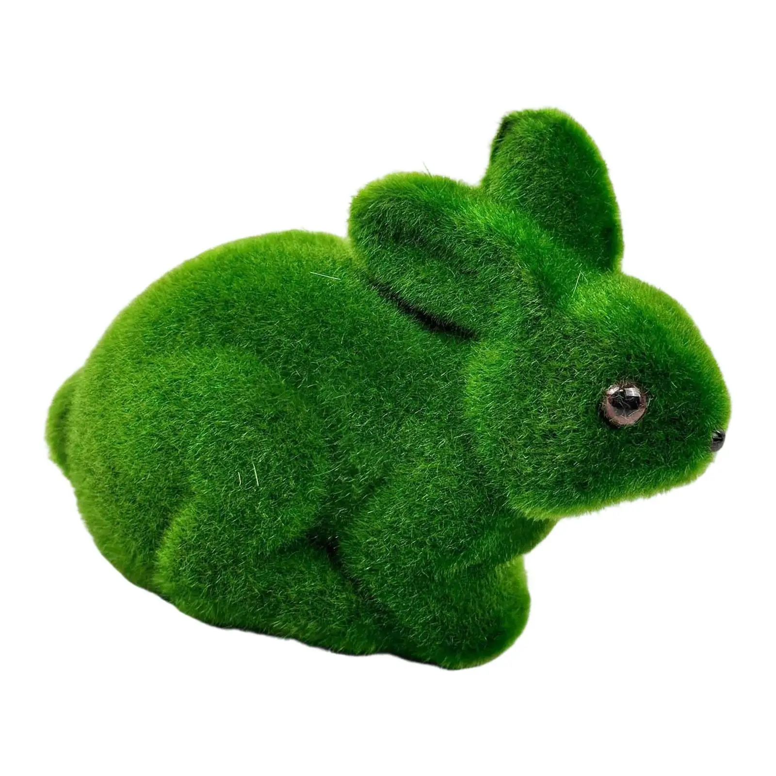 Flocked Rabbit Statue Bunny Easter Decor Garden Collectible Table Centerpiece Artwork Art Sculpture for Bookshelf Shop Lawn