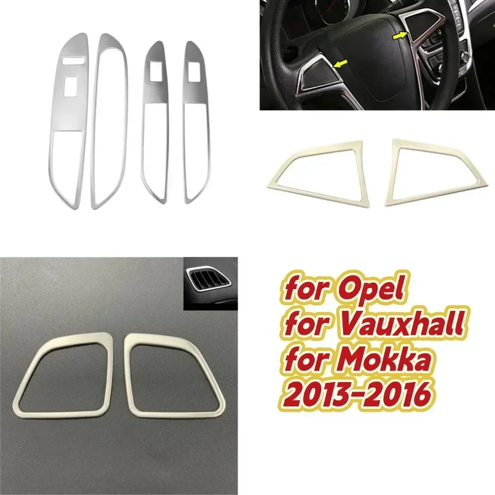

Stainless Steel Car Window Lift Switch Control Panel Frame Cover Trim For Opel For Vauxhall For Mokka 2013-2016 For Left Hand