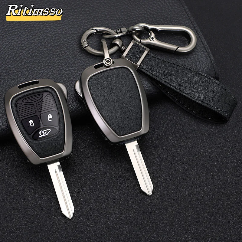 Zinc Alloy +Tpu Car Key Case For Jeep Wrangler Compass Patriot Liberty Chrysler 300 PT Dodge JCUV Caliber Nitro Accessories