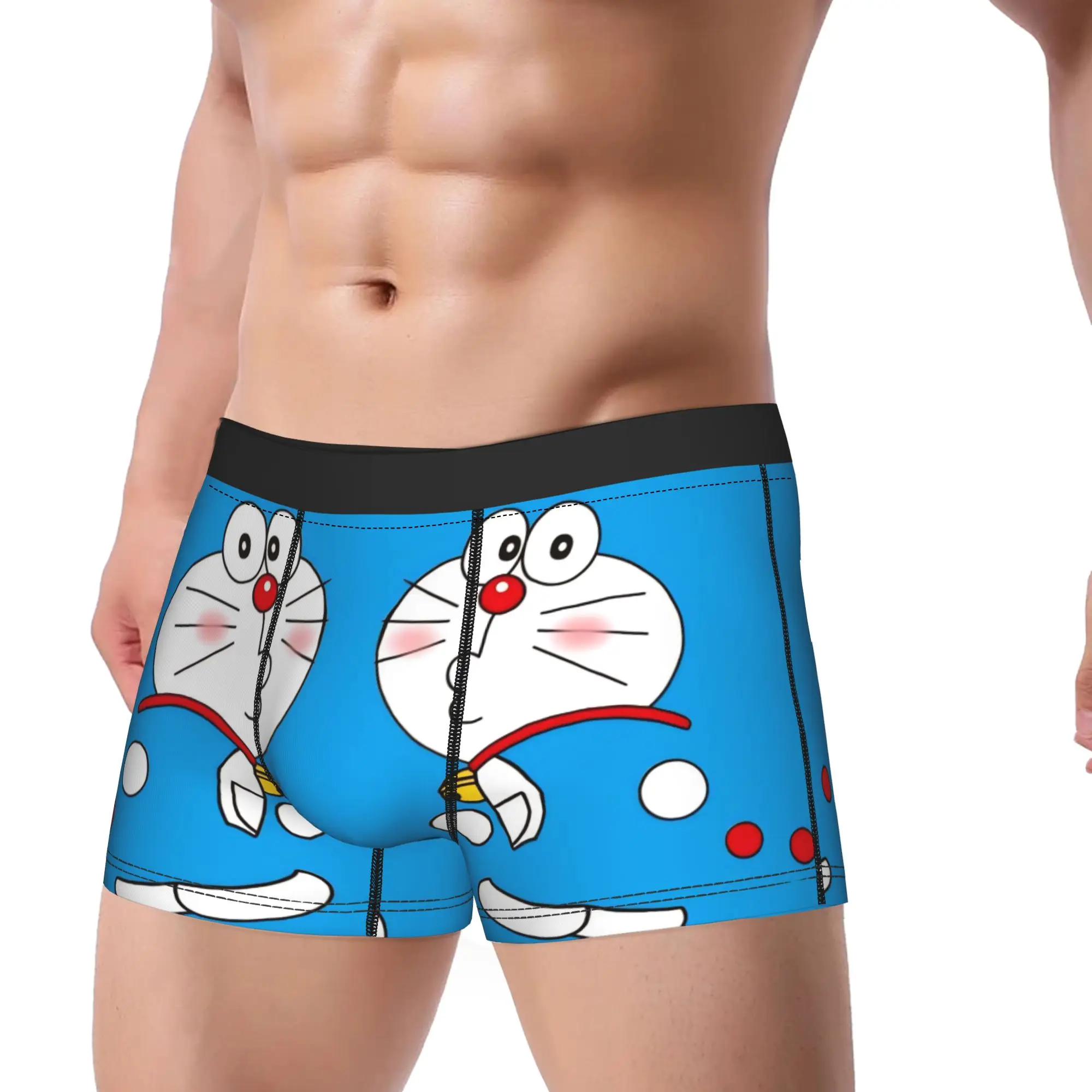 Man D-Doraemons Underwear Cute Cartoon Novelty Boxer Briefs Shorts Panties Homme Breathable Underpants M-XXL