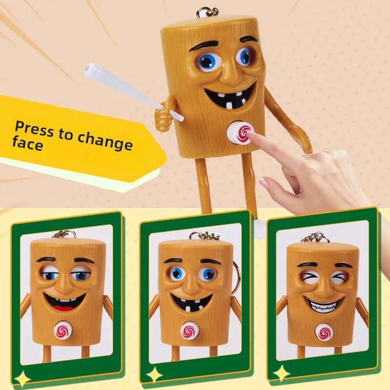 Neue Shanhaijing drücken gesicht-ändern holzstab dekompression spielzeug schlüsselanhänger anhänger geschenke kinder spielzeug geburtstag geschenke.