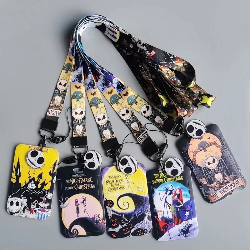 Nightmare Before Christmas DSN Pvc Card Cover Lanyard Student Campus Card Hanging Holder Lanyard Id Card School Supplies Gift