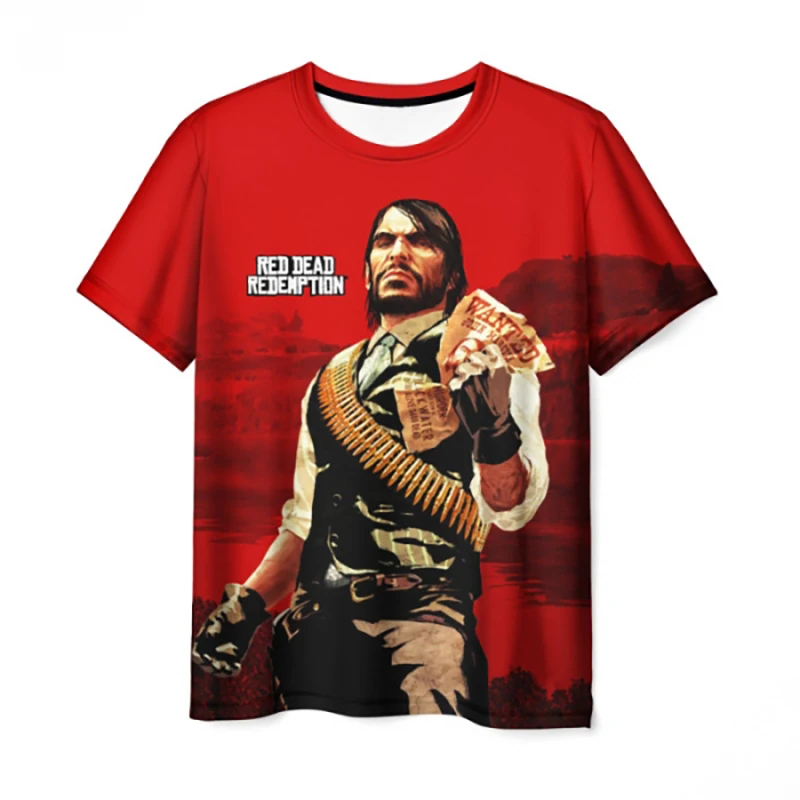 Summer New Red Dead Redemption 2 T-Shirts Game 3D Print Men Women Fashion Oversized Short Sleeve T Shirt Kids Tees Tops Clothing