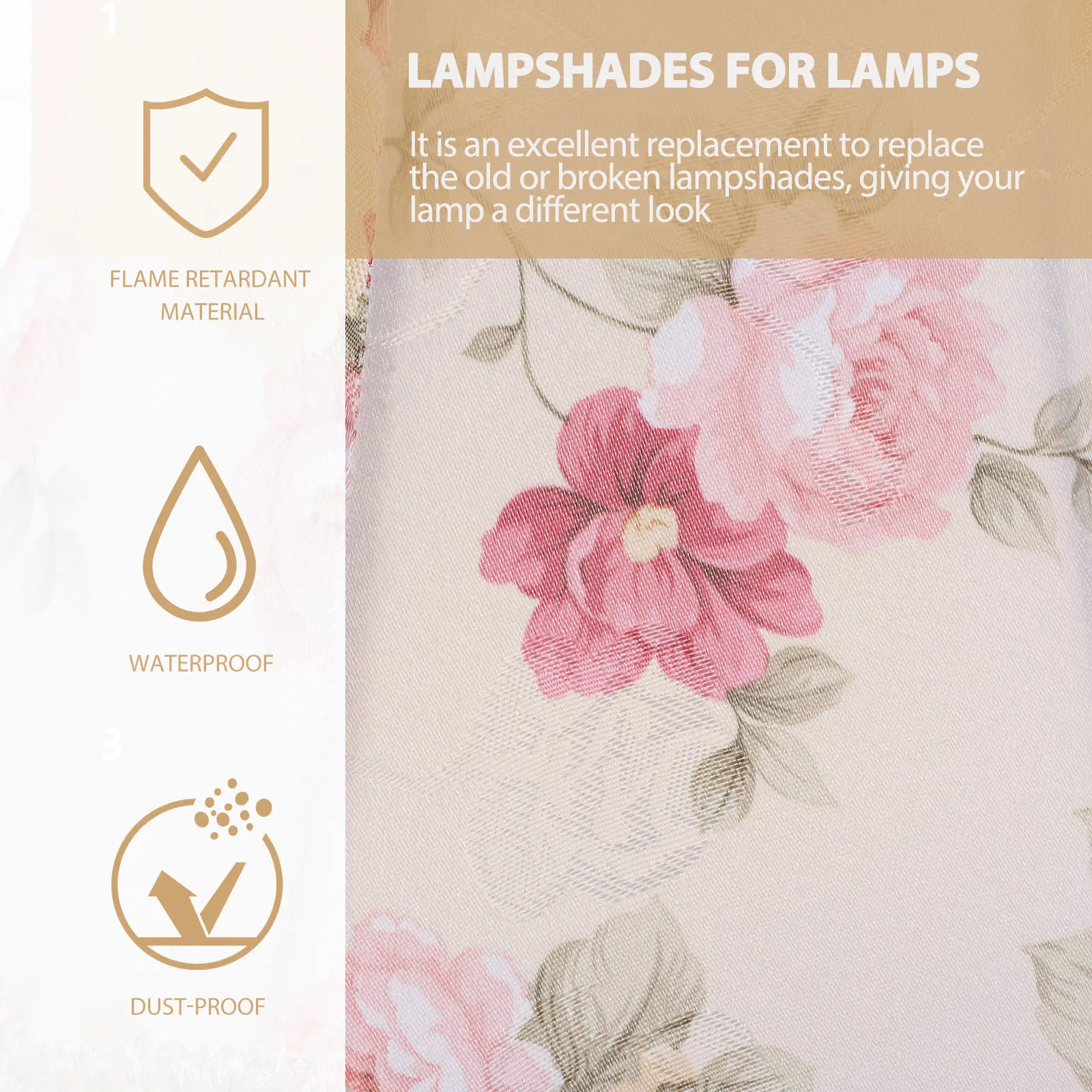 Cloth Lamp Shade European Style Fringe Trim Bell Shape Fabric Light Cover for Table Desk Lamp Home Hotel Bedroom Decor Pink