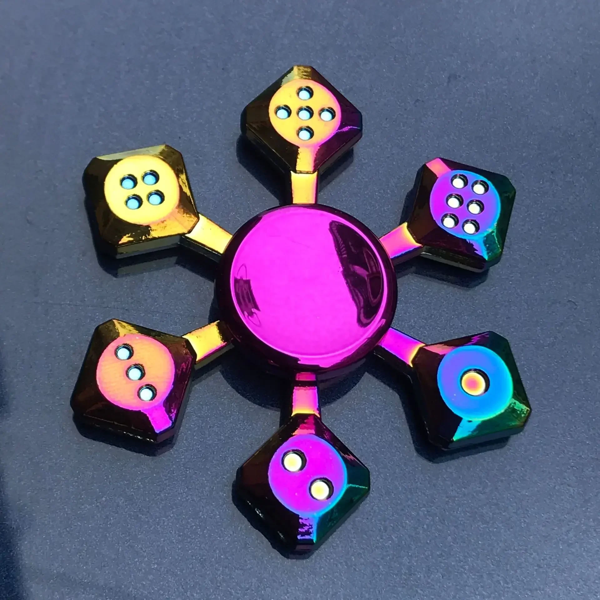 Spinner de mano de arcoíris de Metal EDC, juguete antiansiedad para Spinners, alivio del estrés, Spinner de dedo TDAH, juguetes para niños