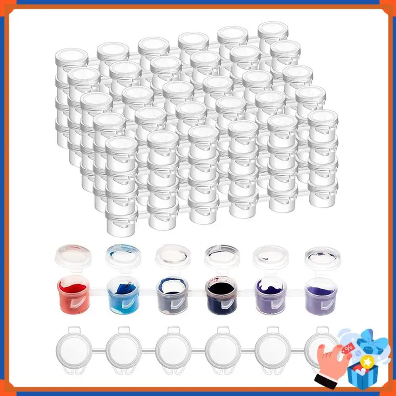 Compact 120 PCS Paint Containers With Lids 40 Strips Paint Containers Acrylic Paint With Lids For Craft Paint Storage Classroom
