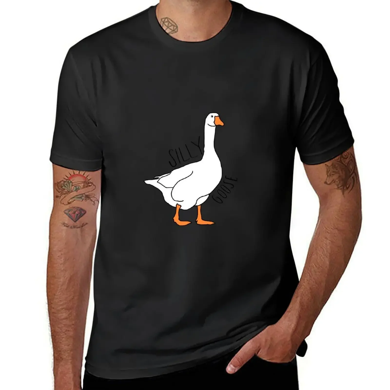 silly goose! T-Shirt graphics plus sizes korean fashion kawaii clothes black t-shirts for men