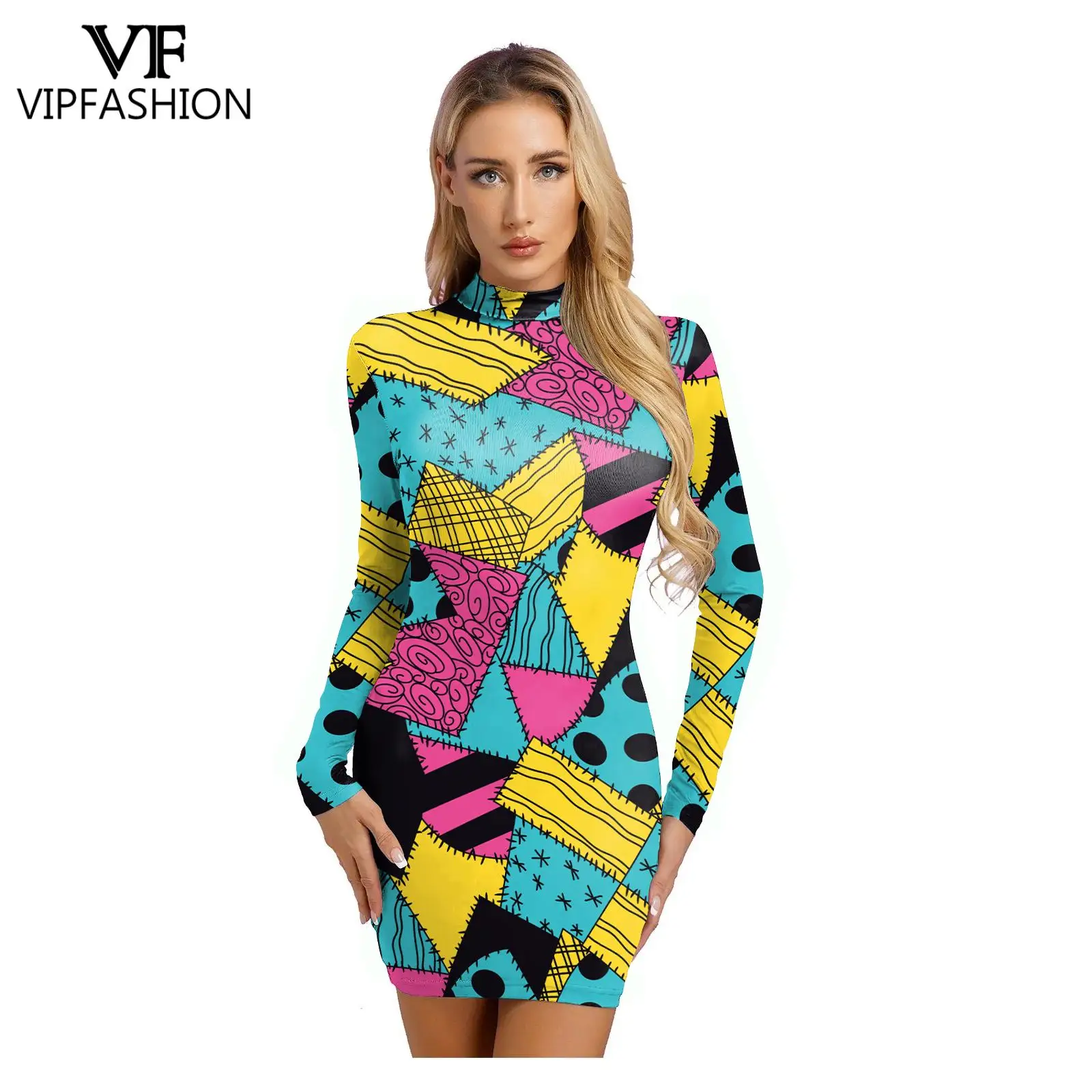 VIP FASHION-Robes de film Sally pour femmes, costume de cosplay pour mère et enfant, vêtements drôles pour filles, tenue de fête 3D, carnaval Zentai imbibé