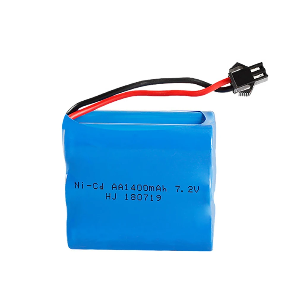 Batería NiCD de 7,2 v y 1400mah para juguetes de control remoto, 1 piezas, batería recargable para coches, tanques, trenes, Robot, barco, pistola, ni-cd, AA, 1400mah, 7,2 v