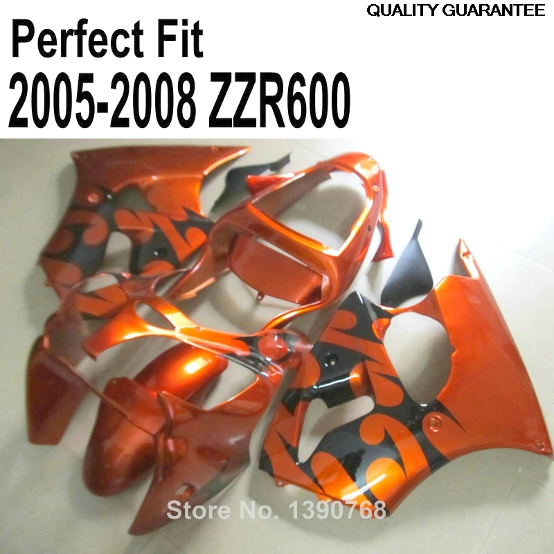 Plastic Fairing Kit For Kawasaki ZZR600  2005 2006 2008 05 07 08 Burnt Orange Fairings TP37