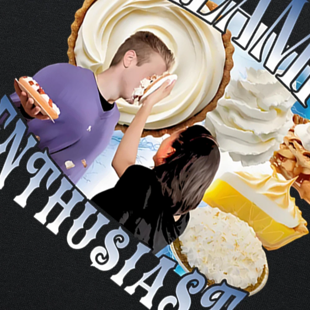 Lustiges Cream-Pie-Enthusiasten-Meme-Grafik-T-Shirt für Herren und Damen, 90er-Jahre-Vintage-Oversize-T-Shirts, lässig, bequem, EU-Größe – Detail 3