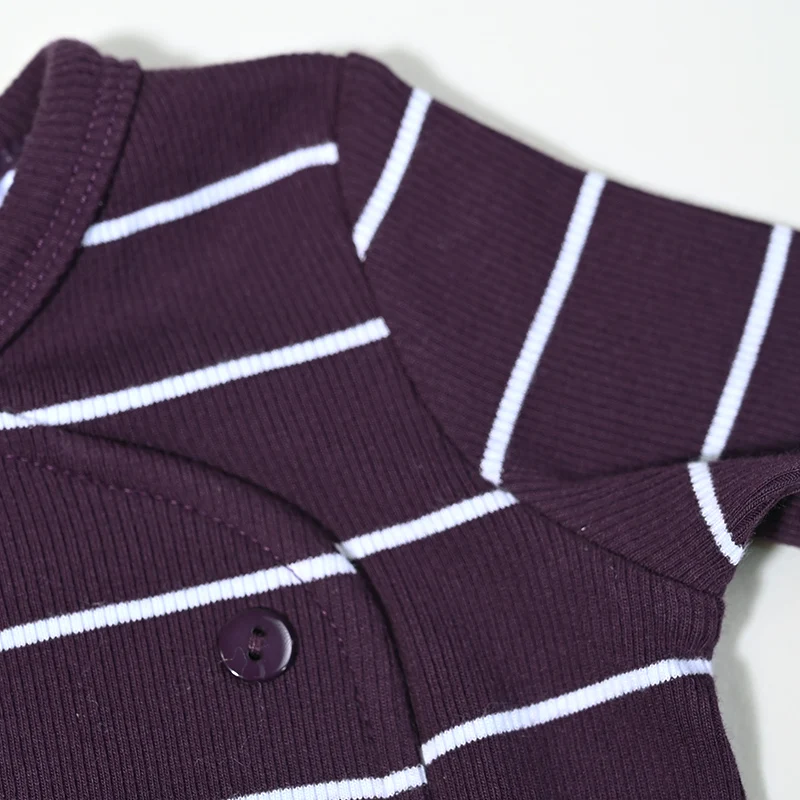 AA-Gestreifte Pyjamas für Kinder Jungen und Mädchen Zweiteiliges Set und Baby-Strampler Langarm Herbst/Winter Gerippte Baumwollkleidung – Detail 37