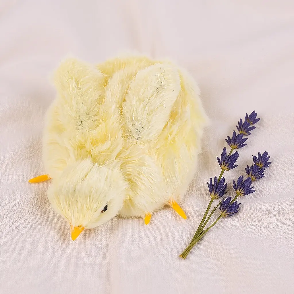 

2Pcs Easter Realistic Chicken Simulation Soft Small Chicks for Festive Basket Cake Decoration and Party Supplies
