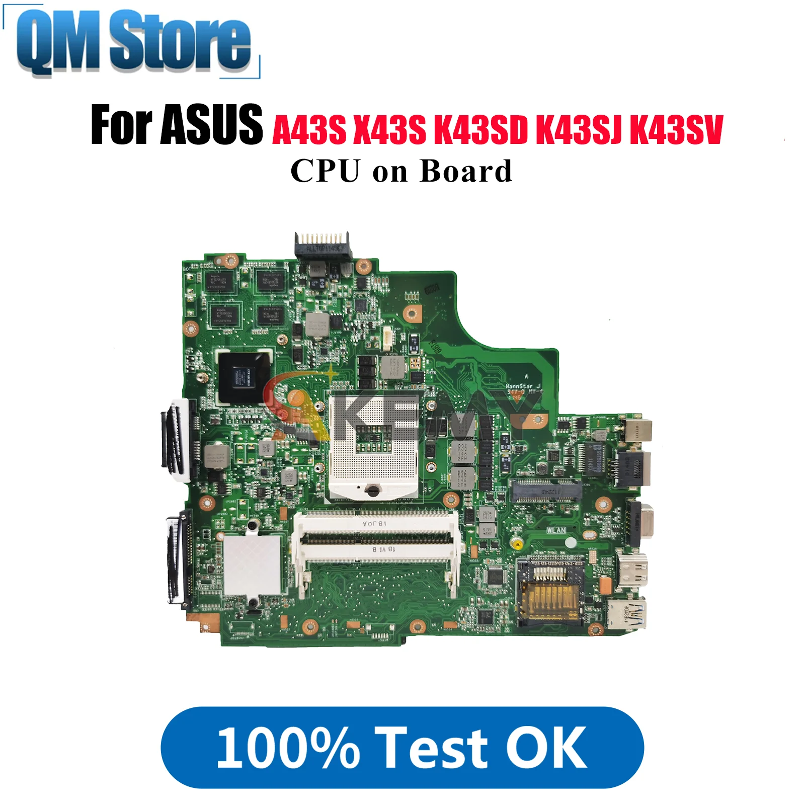 

K43SD Материнская плата для ноутбука ASUS A43S X43S K43SD K43SJ K43SM K43S K43SV Материнская плата для ноутбука с процессором tests ОК быстрая доставка stk