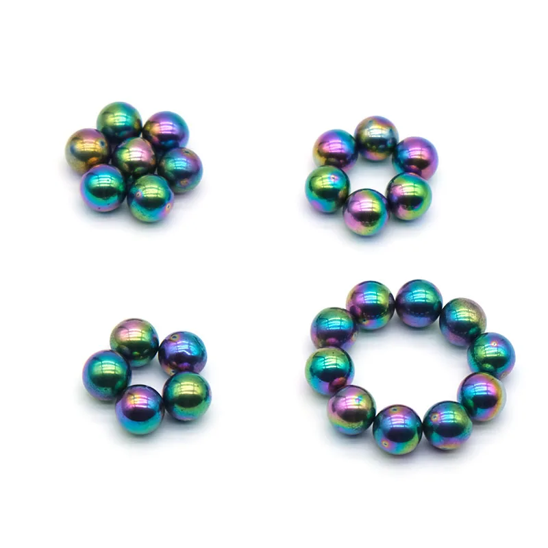 13mm Colorful Black Polishing Ball Therapy Magnetic Bracelet Beads Palm Stone Health Care Magnet Game Men Jewelry DIY Home Decor