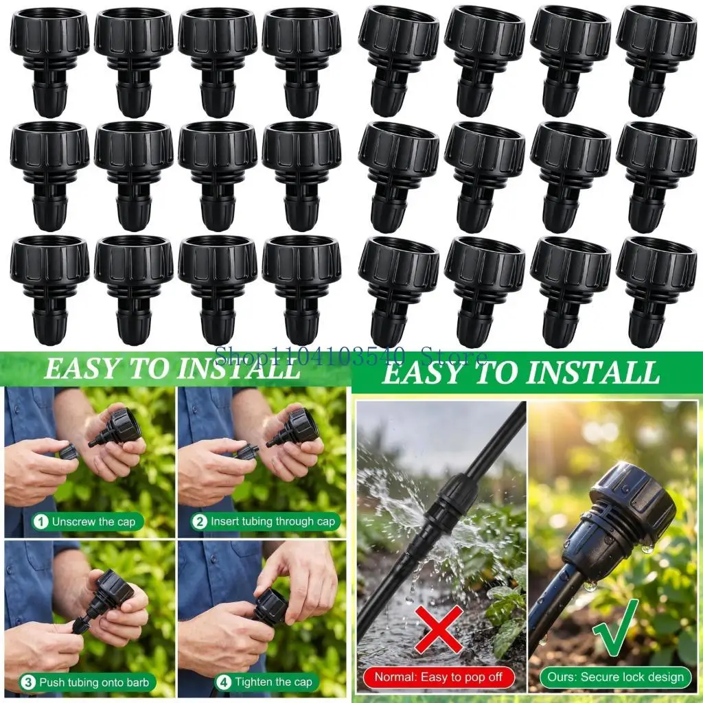 02DC 12Pcs Easy Installs Plastic Hose Connectors Non Rusting for Drips Tubing