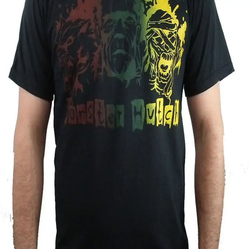 

BRAND NEW Monster Hutch TRIO T Shirt BLACK RASTA MEDIUM LIMITED RARE