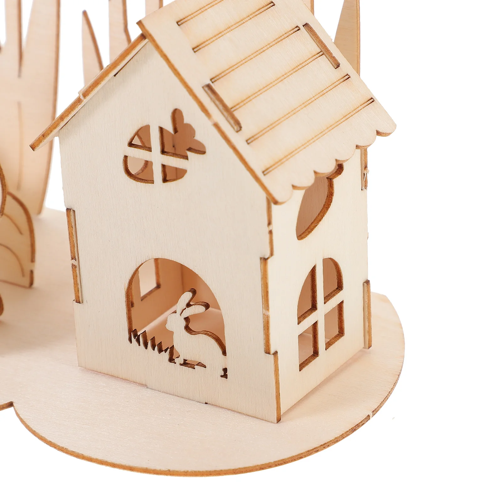 1Set Rabbit Egg 3D Wooden Puzzle DIY Kids Learning Activity Easter Gift for Children Toddlers Ages 1-3 4-8 3D Wood Puzzle Toy