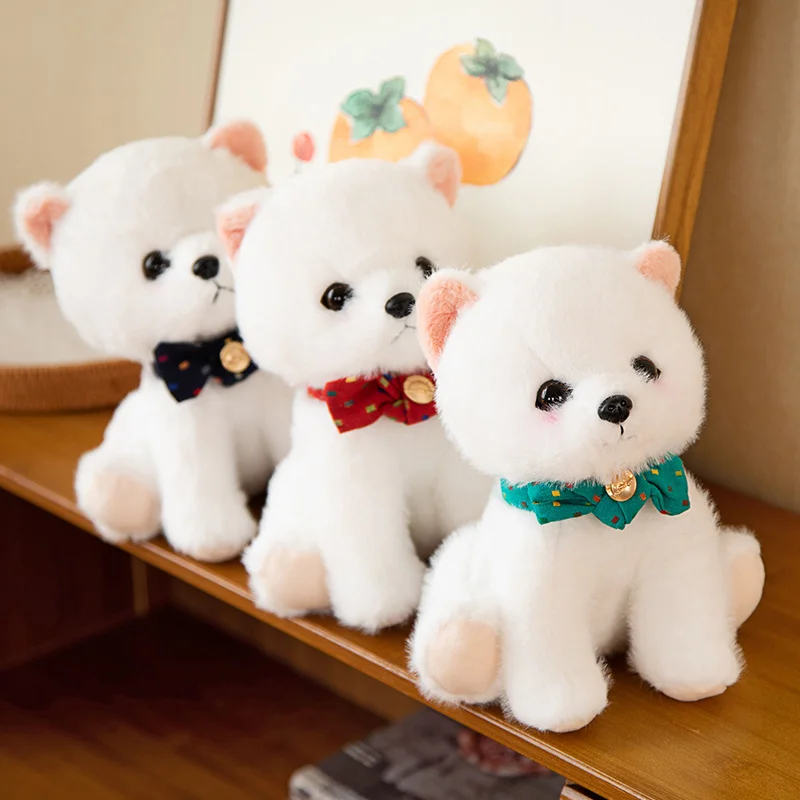 23CM かわいい漫画風シミュレーションアニメポメラニアンぬいぐるみおもちゃ、子供用ビション犬手作り人形、お祭りギフト