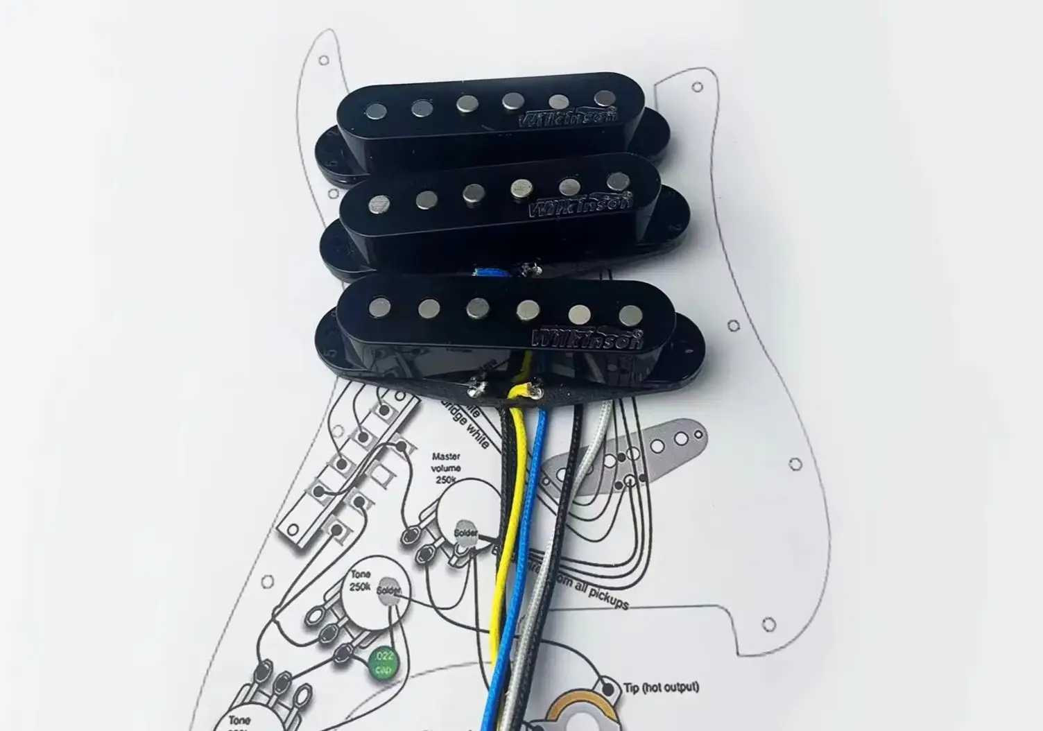 

Wilkinson WVS 60's Alnico5 SSS Single Coil Guitar Pickups With Copper shaft Wiring Kit for- /1 Set