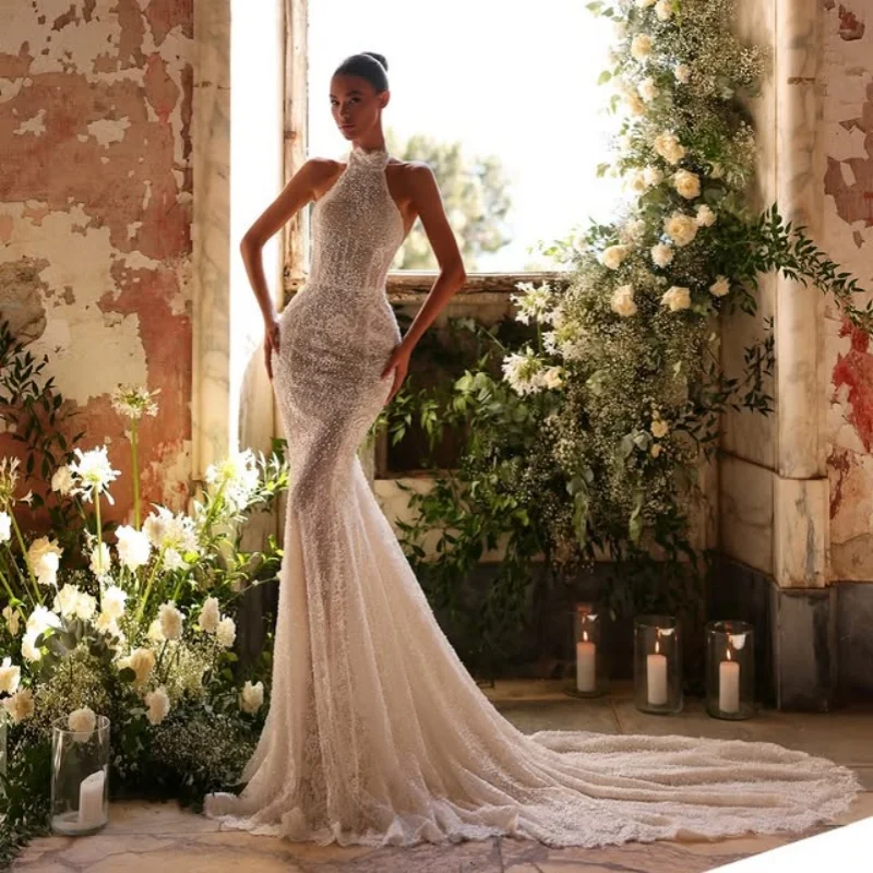 

Customized Shiny White satin Ball Gown Royal Wedding Dresses Long tail fishtail Made Robe De