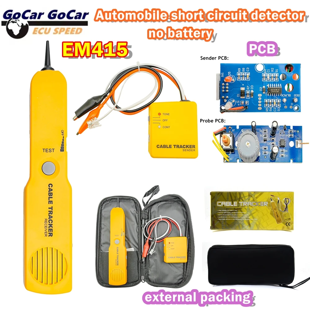 

Newly Durable Handheld Telephone Cable Tracker Phone Wire Detector RJ11 Line Cord Tester Tool Kit Tone Tracer Receiver for EM415