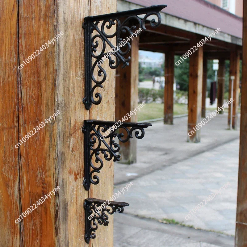 European-style Creative Cast Iron Flower-shaped Right-angle Support Rack Rack Tripod Iron Home Decoration Clapboard Rack