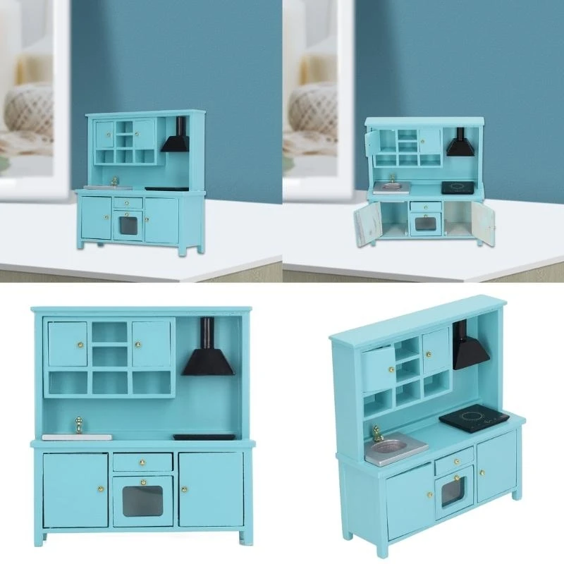 Comedor fregadero muebles muñecas casa en miniatura en miniatura accesorios vida escena vida colección