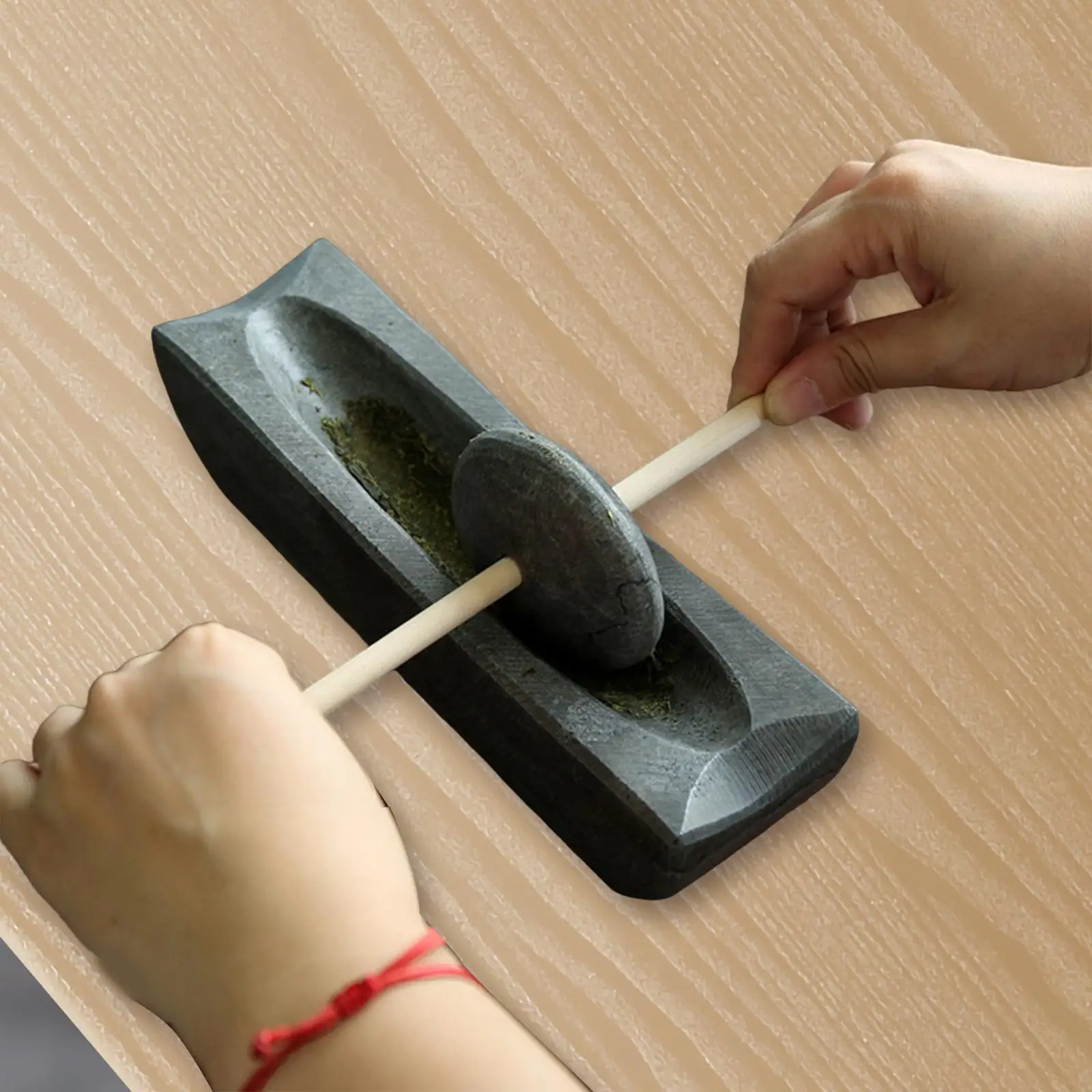 

Garlic Ginger Grinder Kitchen Gadgets Portable Stone Roller Spice Grinding Set