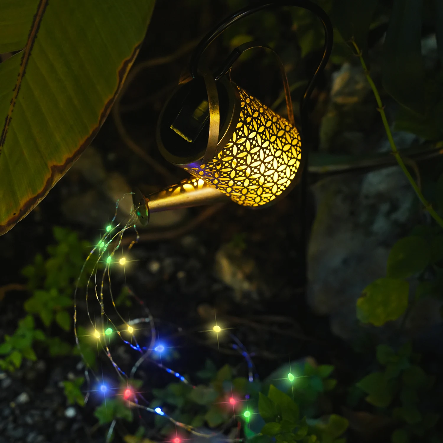 Vintage Finish Metal Solar Lights, Outdoor Yard & Garden Night Landscape Decor