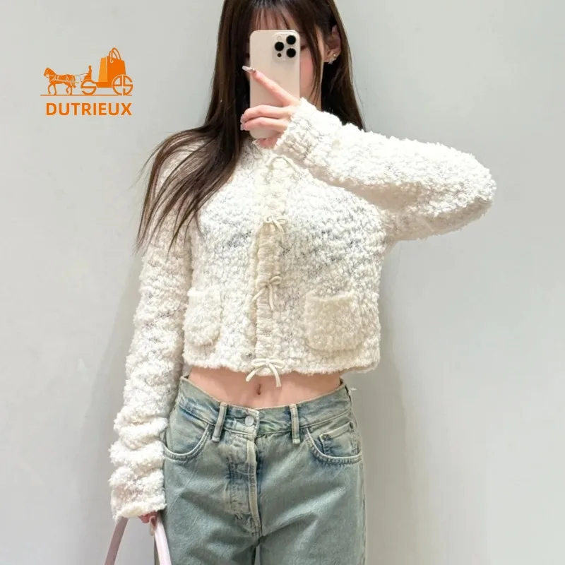 

2025 New Autumn Women's Wool Cardigan Jacket, 70% Wool 30% Nylon, Soft and Delicate Temperament Versatile Sweater