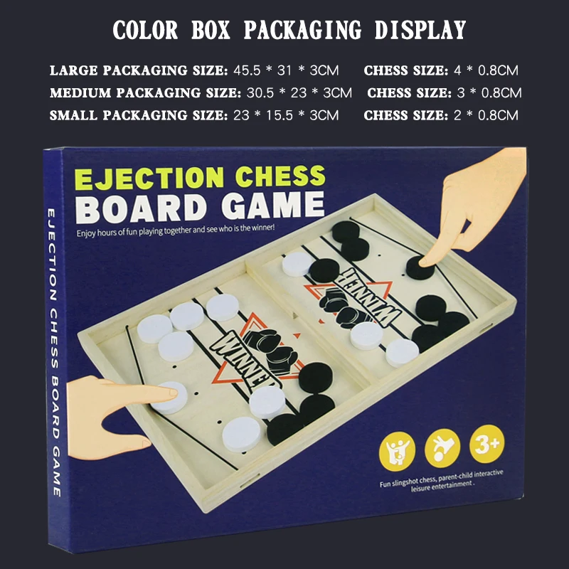 เกมกระดานไม้กระโดด 2 ผู้เล่น ต่อสู้สุดหรู ของเล่นเสริมสร้างความสัมพันธ์ระหว่างพ่อแม่ลูก เกมฝึกสมองสำหรับเด็ก เกมกระดานไม้