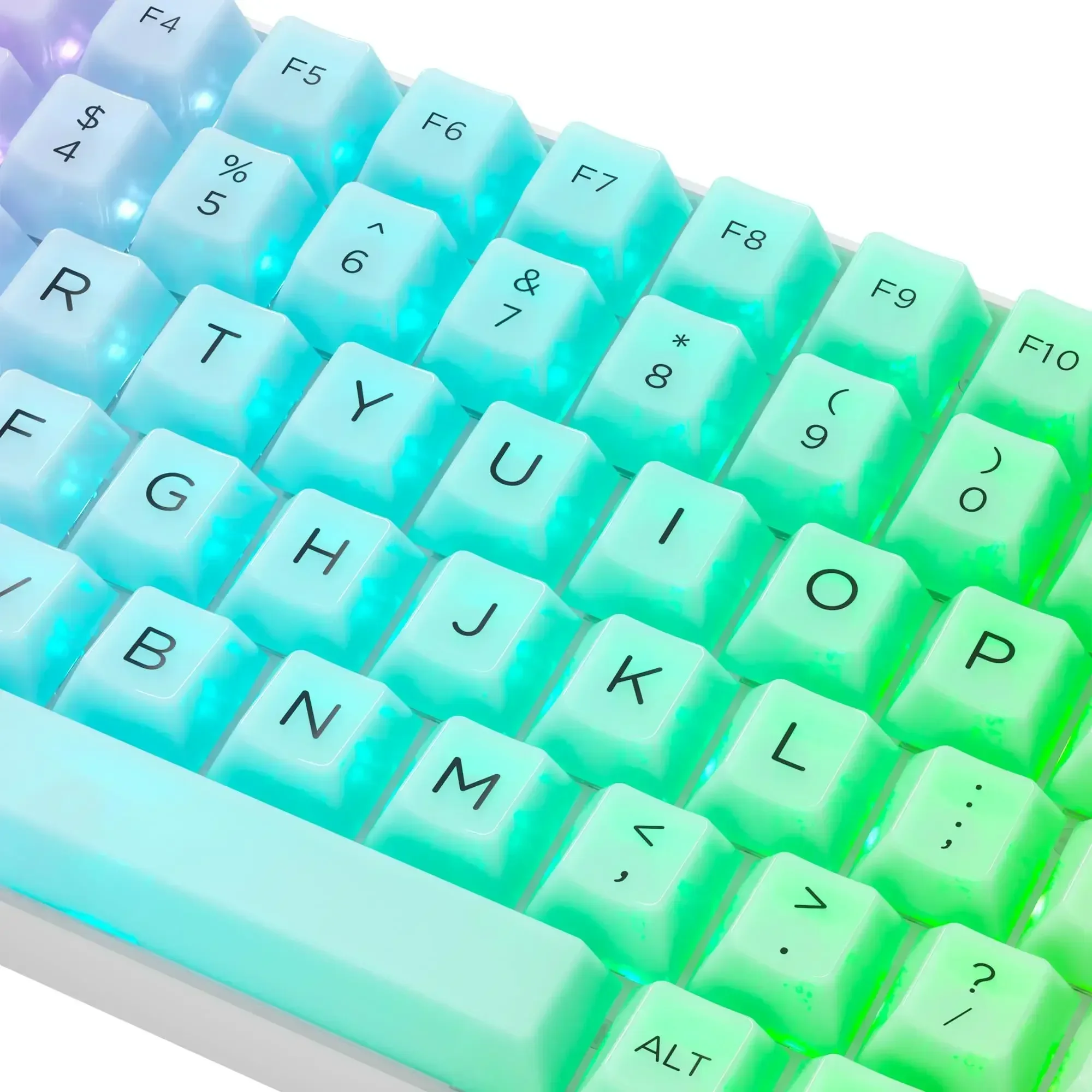 Tapa de tecla esmerilada transparente para PC, perfil de cereza blanca, retroiluminado, RGB, mate, Teclado mecánico para juegos MX Switch, 140 teclas