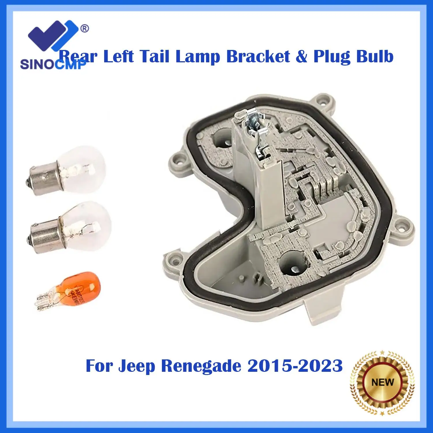 1set 68270892AA Rear Left Tail Lamp Bracket & Plug Bulb For Jeep Renegade 2015-2023 New High Quality