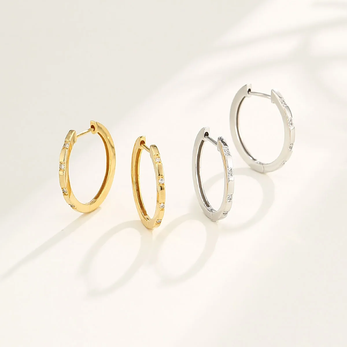 925 Sterling Silver 20mm CZ French Hoop Earring Clasps Fitting Ear Setting Base For DIY Jewelry Making Supplies Accessories